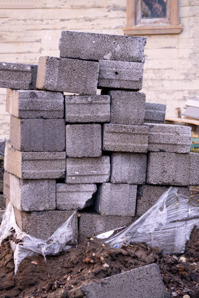 istock A pile of cinder blocks at a construction site. 1373121078