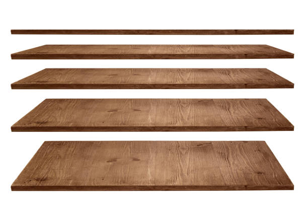 istock Wooden shelf isolated 1373121183