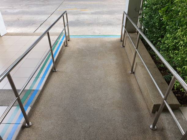 istock handicap ramp It is an architectural design for the elderly. 1373122450