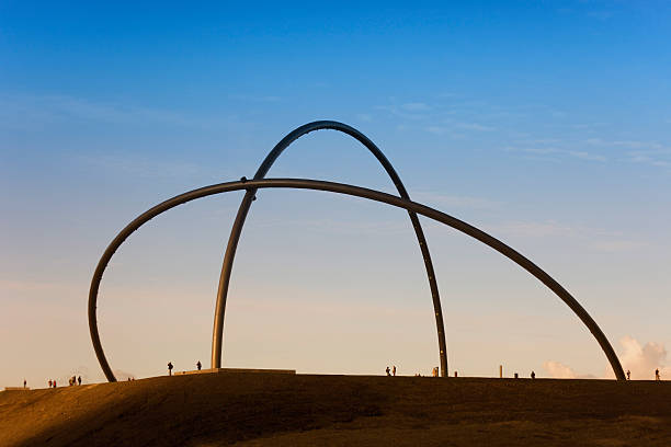 Modern Horizon Observatory on Halde Hoheward - Herten, North Rhine-Westphalia, Germany - The Observing Centre is spanned by two large Semi Arcs representing the local Meridian and the celestial Equator