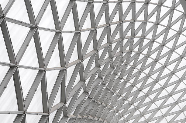 istock Triangle aluminum alloy  and glass structure 137312347