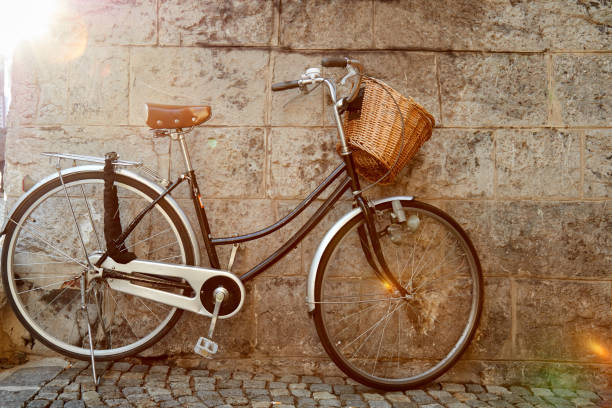 istock Retro bicycle in empty street - alley. 1373124500