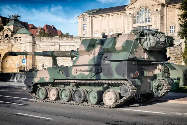 Photo of Modern self-propelled howitzer 155 mm Krab