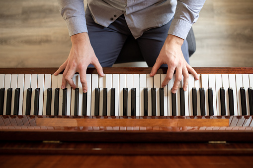 Morning piano practice