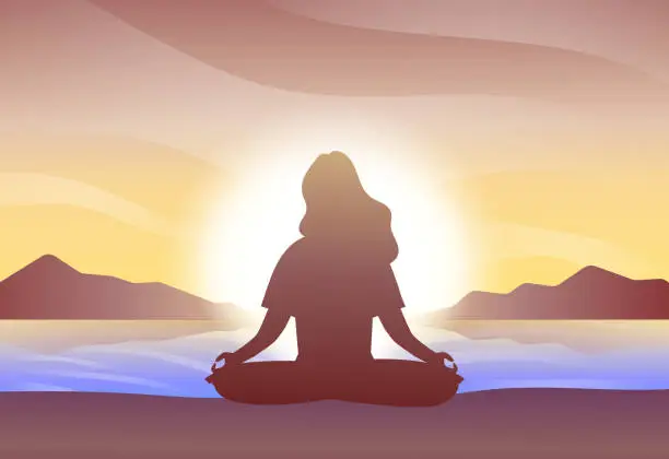 Vector illustration of Concept of meditation