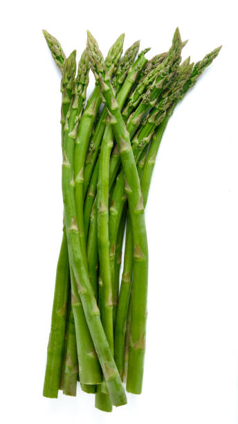 istock Bunch of asparagus isolated on white 1373127469
