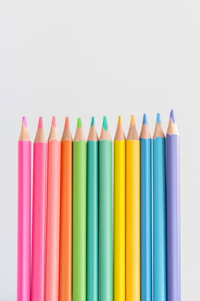 istock Set of pastel colored wooden pencils 1373128456