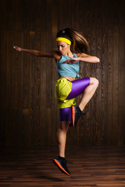 istock Jump in fitness studio 1373130872