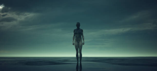 istock Woman Alien Paranormal Extra-Terrestrial Wet Mud Monster Post Apocalyptic Red Eyes 1373136901
