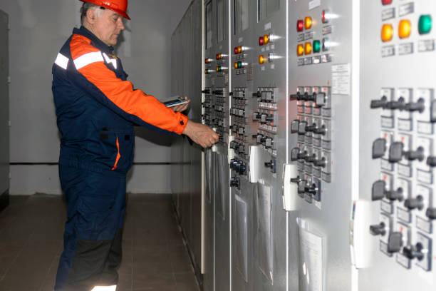 istock An electrical engineer inspects the control panels controlling the electrical system in the control room. 1373138307