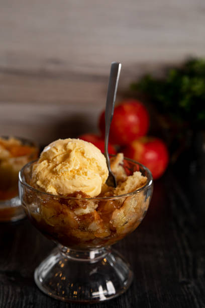 istock Dessert cobbler with vanilla ice cream 1373138486