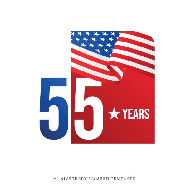 USA concept. Modern anniversary logo template isolated, anniversary icon label, anniversary symbol stock illustration