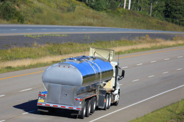 istock Semi milk tanker truck 1373138835