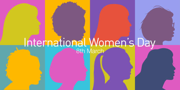 International Women’s Day Silhouettes of Women standing together for International Women’s Day. Togetherness, Women’s Rights, Women’s Issues, Teamwork, Women, Girls, burka stock illustrations