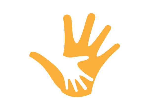 ilustrações, clipart, desenhos animados e ícones de imagem vetorial logotipo da mão - charity and relief work illustrations