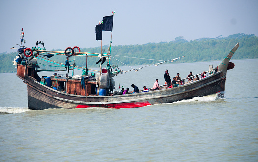 16-Dec-2019 Barisal, Bangladesh. The wooden fishing boat is leaving the riverWrite to