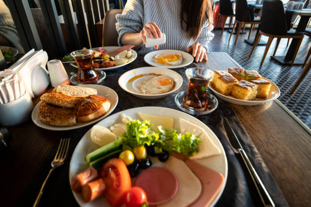 istock Eating delicious turkish breakfast 1373152456