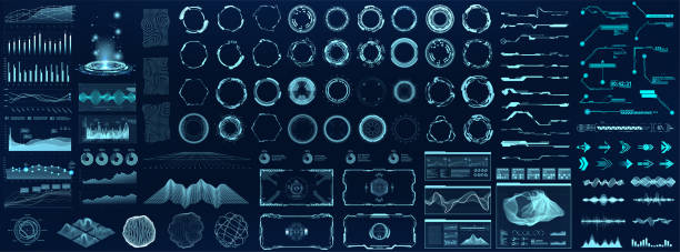 hi-tech elemek hud, ui, gui - szerelő témájú stock illusztrációk