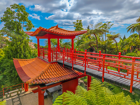 Photo of a Japanese garden in Monte Palace Tropical Gardens in Madeira, Funchal