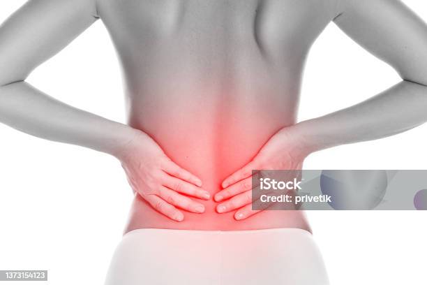 Young Woman Suffering From Lower Back Pain Stock Photo - Download Image Now - Women, Lower Back Pain, Kidney - Organ