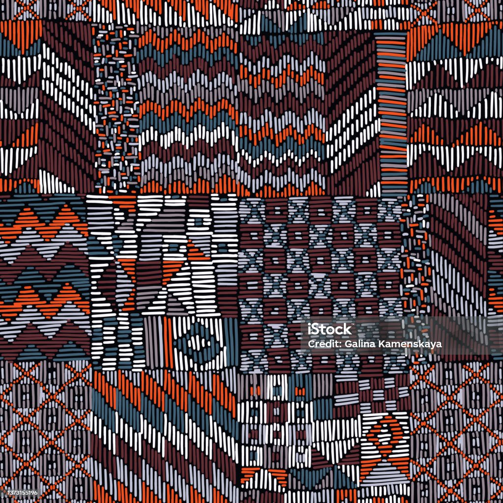 Seamless Aztec Zig Zag Chevron Lines Triangle Stripe Patchwork Style ...