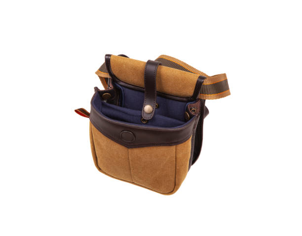 istock Small brown shoulder bag for hunting ammo. Isolate on a white background. 1373156662