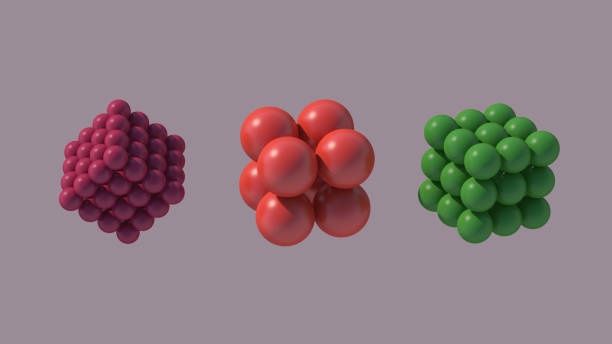 istock Purple, red, green abstract cubes, beige background. 3d render. 1373157615
