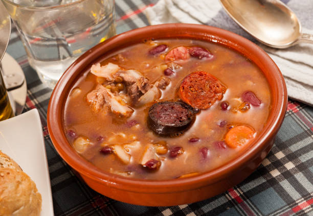 istock Beans stewed with chorizo and sausages 1373158794