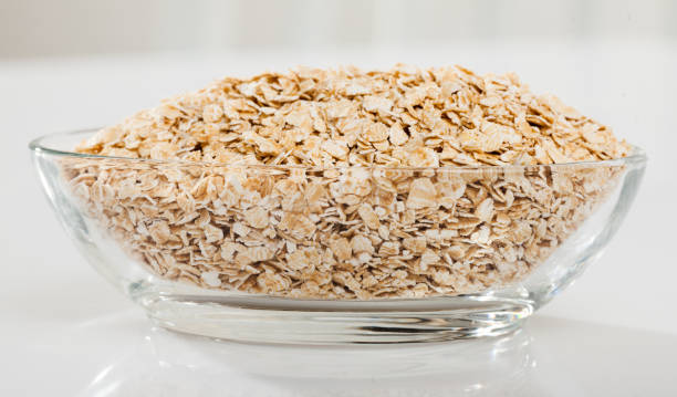 istock Oat flakes in glass bowl 1373158827