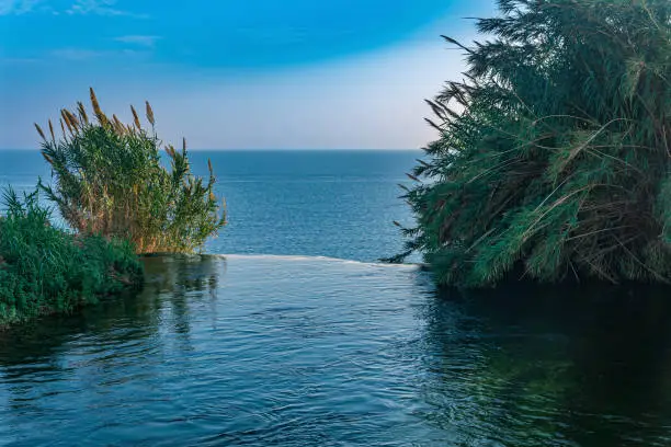 Photo of edge of the earth, sea view from the top of the waterfall, Lower Duden, Antalya