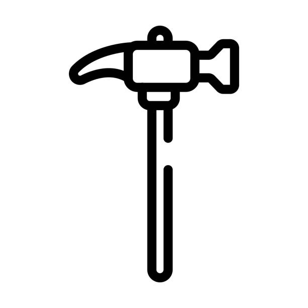 ilustrações de stock, clip art, desenhos animados e ícones de hammer thin line icon. hardware, equipment linear icons from construction concept isolated outline sign. vector illustration symbol element for web design and apps.. - pliers work tool white background craft