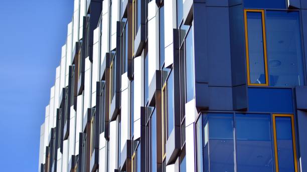 istock Urban abstract - windowed wall of office building. 1373164300