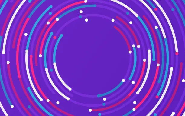 Vector illustration of Circle Network Lines Abstract Background