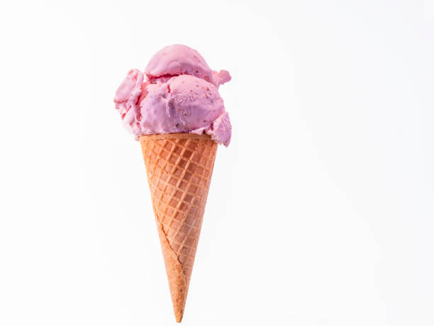 Strawberry Ice Cream cone stock photo