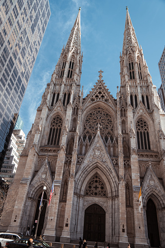 New York City, NY: February 19,2022- A view of Cathedral of St. Patrick in New York