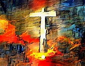 Christian cross painting