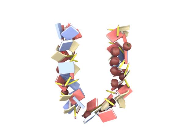 istock School Supplies Themed Font  Letter U 1373190031