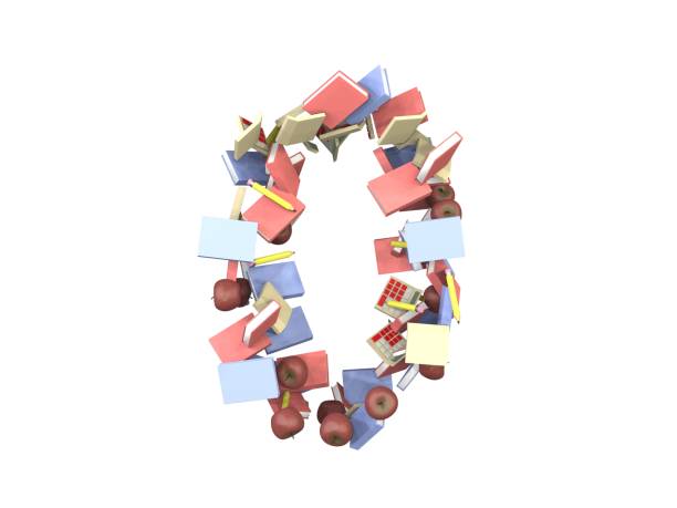 istock School Supplies Themed Font  Number 0 1373190157