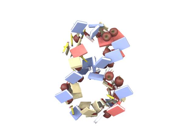 istock School Supplies Themed Font  Number 8 1373190365