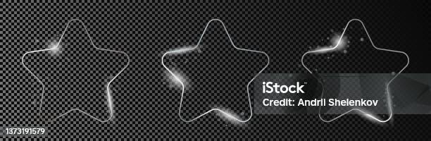 Silver Rounded Star Silver Glowing Rounded Star Shape Frame Stock Illustration - Download ...