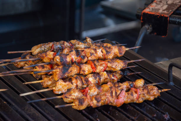 istock Roasting Frigarui ,skewers,on an outdoors grill 1373193309