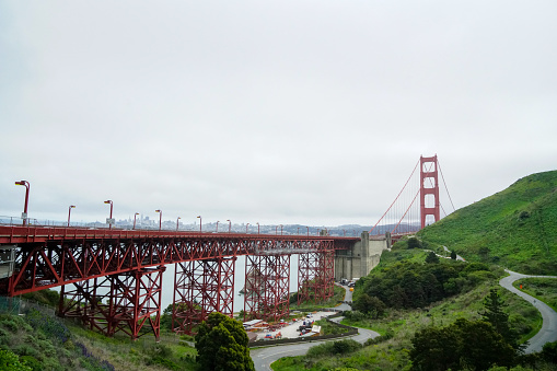 San Francisco, CA, USA - July 12, 2020: Shot of the Golden Gate Bridge in San Francisco, CA
