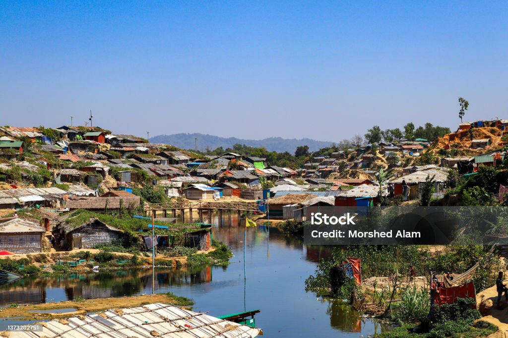 World largest Refugee Camps. Balukhali Rohingya Refugee Camps at Ukhiya. World largest humanitarian response. Balukhali Rohingya Refugee Camps at Ukhiya in Cox's Bazar, Bangladesh. Bangladesh Stock Photo