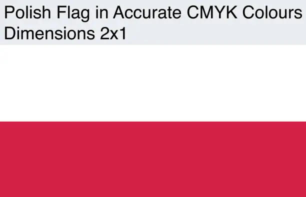 Vector illustration of Polish Flag in Accurate CMYK Colors (Dimensions 2x1)
