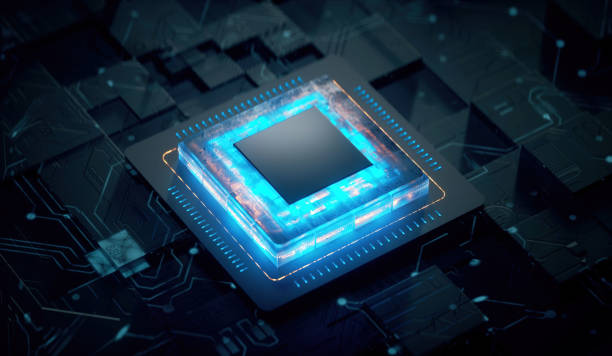 istock 3D rendering of cyberpunk AI. Circuit board. Technology background. Central Computer Processors CPU and GPU concept. Motherboard digital chip. Tech science background. 1373209499