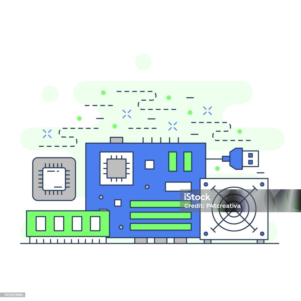 Component Hardware Draw Pc Component Hardware Concept Website Illustration Design 2 Stock ...