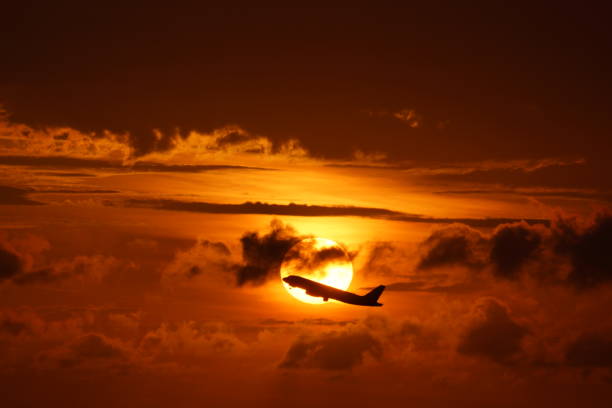 istock When the rising sun and rising plane intersects 1373219363