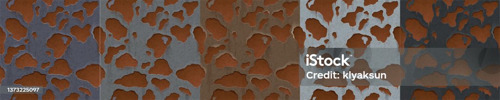 Metal Cartoon Texture Rusted Old Rusty Metal Texture With Peeling Paint Stock Illustration ...