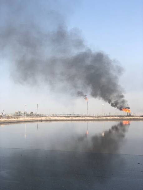 istock Ifluent pit with mixed water and crude oil 1373225834