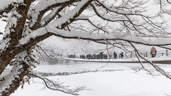 travelling on the gridge in shirakawa-go house history and landmark unesco snow season in japan